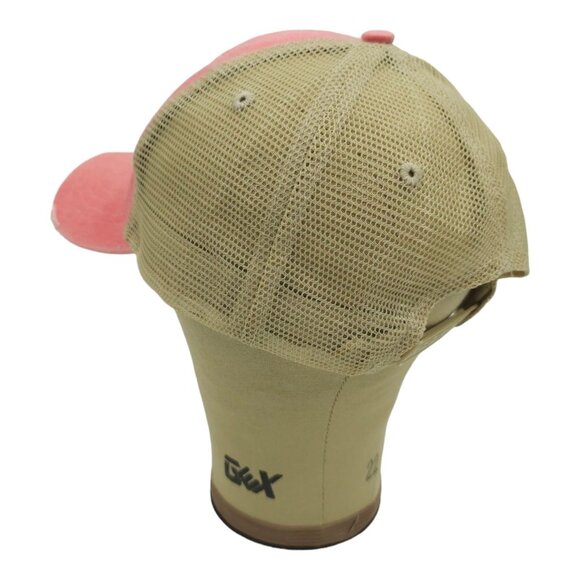 Neshoba County Fair NCF Distressed Mesh Snapback Cap Trucker Baseball Hat Coral - Picture 12 of 13